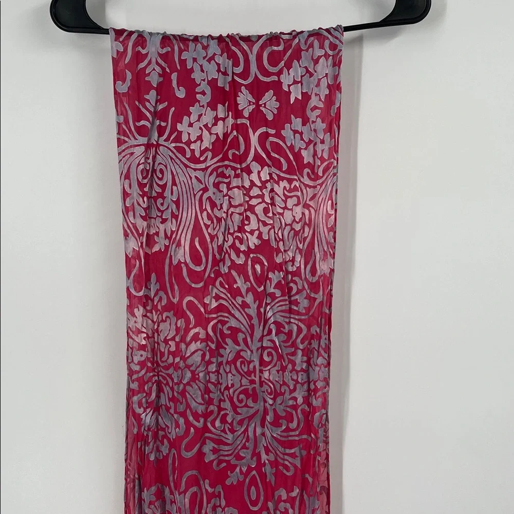 Pink and Silver Filigree Scarf Wrap